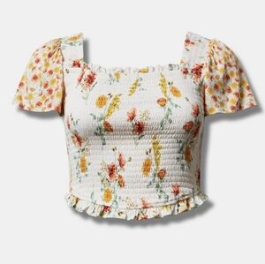 Torrid smocked crop top size 4
